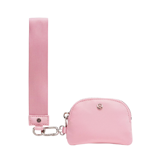 Dual Pouch Wristlet, Pink Plush Fleece